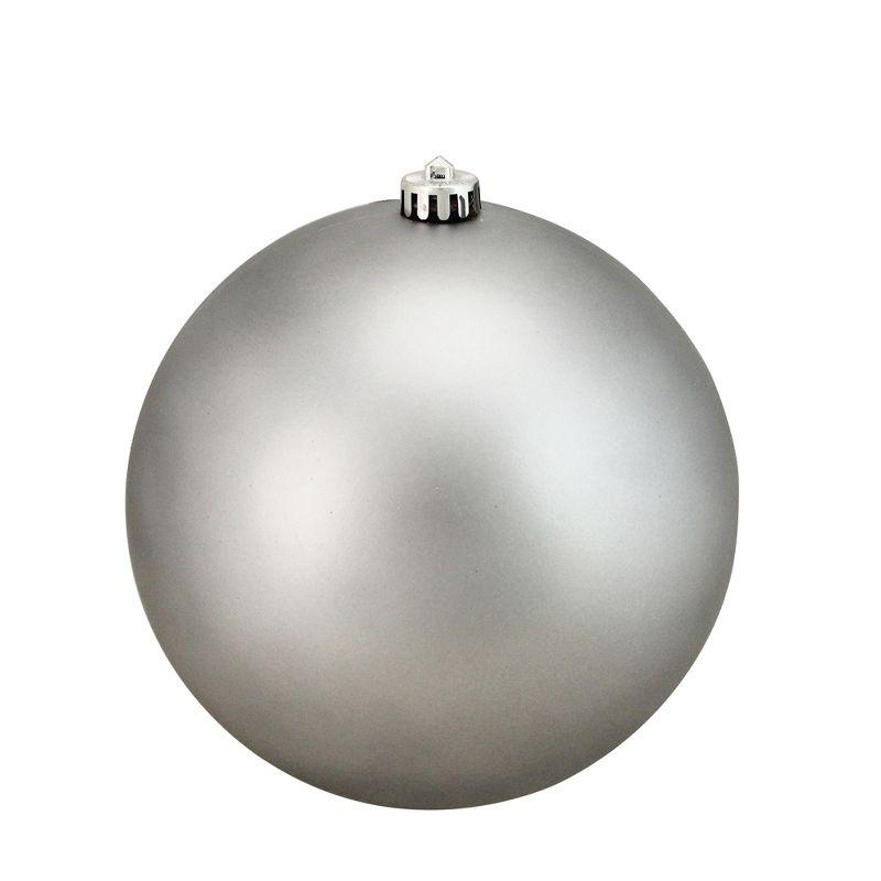 Pewter Gray Matte Shatterproof Plastic Christmas Ball Ornament 8"