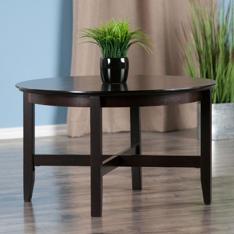 Winsome Toby Coffee Table Espresso: Mid-Century Modern Design, Wood Legs, Spot Clean, Assembly Tools Provided