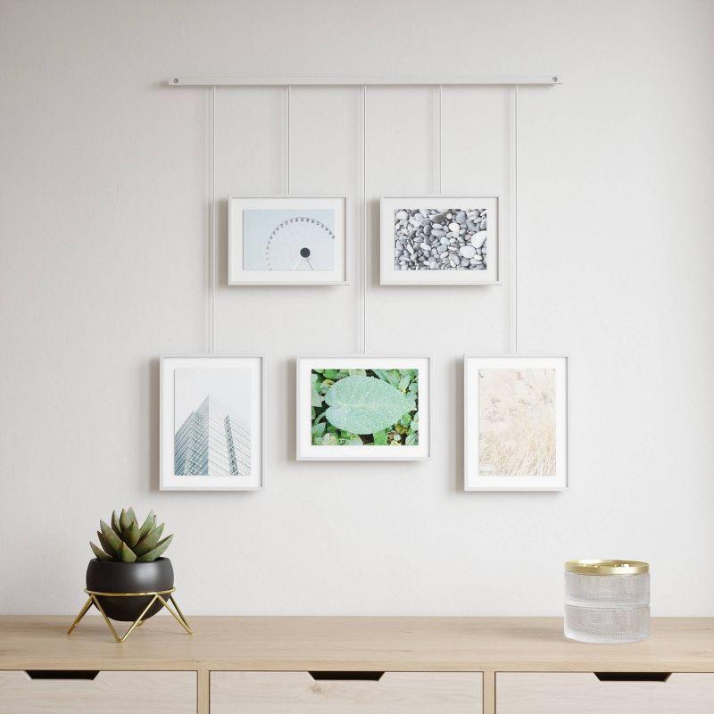 Umbra 27.38" x 26" Exhibit Gallery Multiple Images Display Frame White: Modern Wall-Mounted Steel, Holds 5 Photos
