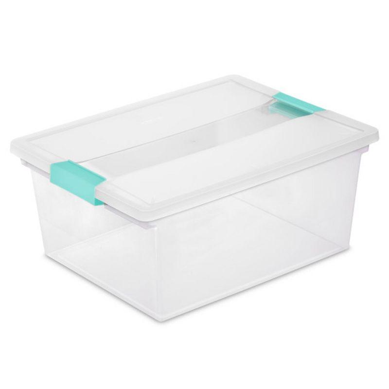 Sterilite Sterilite Plastic Stackable Storage Bin w/Clear Latch Lid (Set of 6)