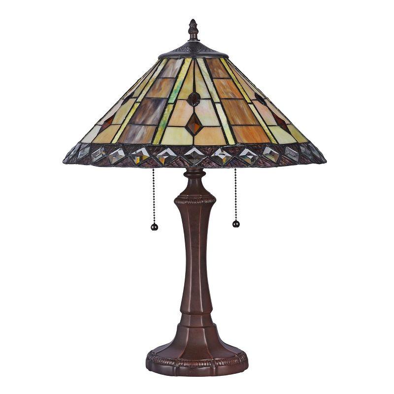 Chloe Lighting Godwine Tiffany-style 2 Light Geometric Table Lamp 16" Shade