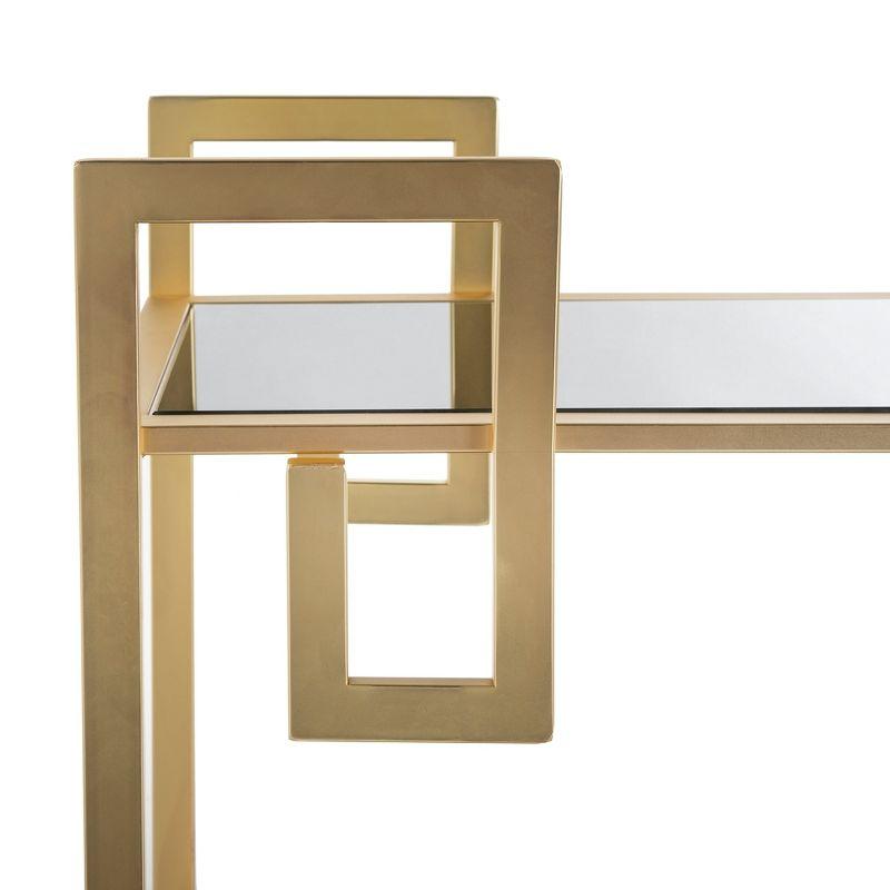 Eliza 2 Tier Bar Cart - Matte Brass/Glass - Safavieh