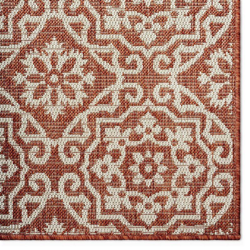 NICOLE MILLER NEW YORK Country Danica Geometric Indoor/Outdoor Area Rug, Terracotta/Ivory