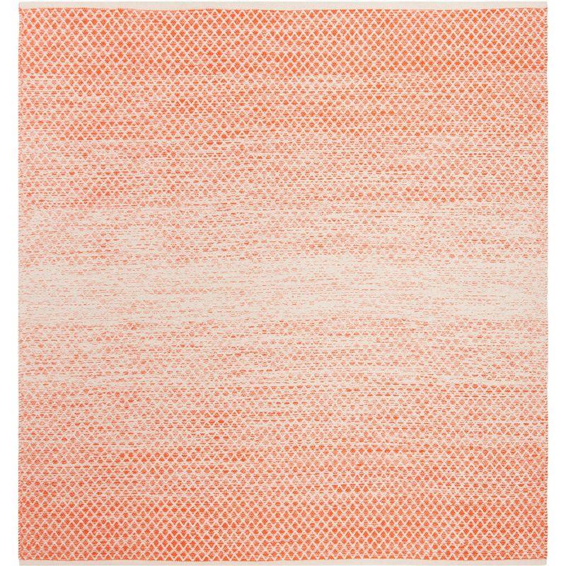 Montauk Ivory and Orange Handwoven Cotton Area Rug