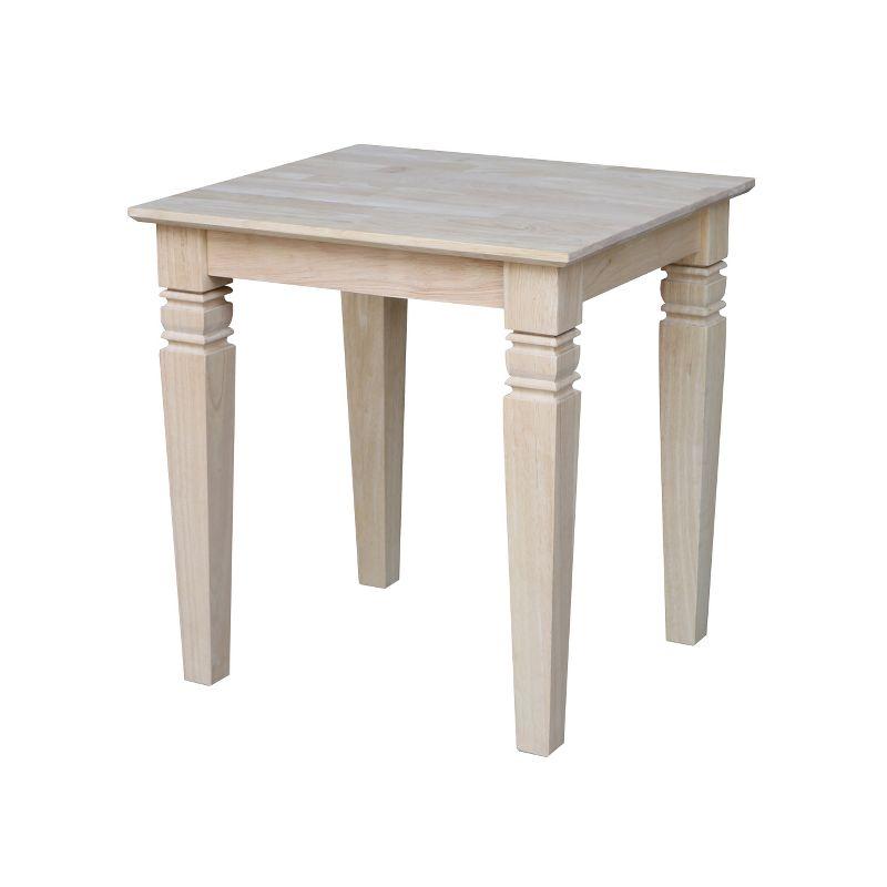Classic Unfinished Parawood Java Square End Table