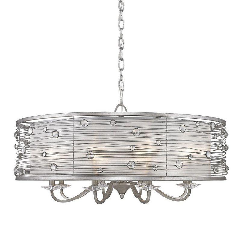 Golden Lighting Joia 8-Light Chandelier in Peruvian Silver with Sterling Mist