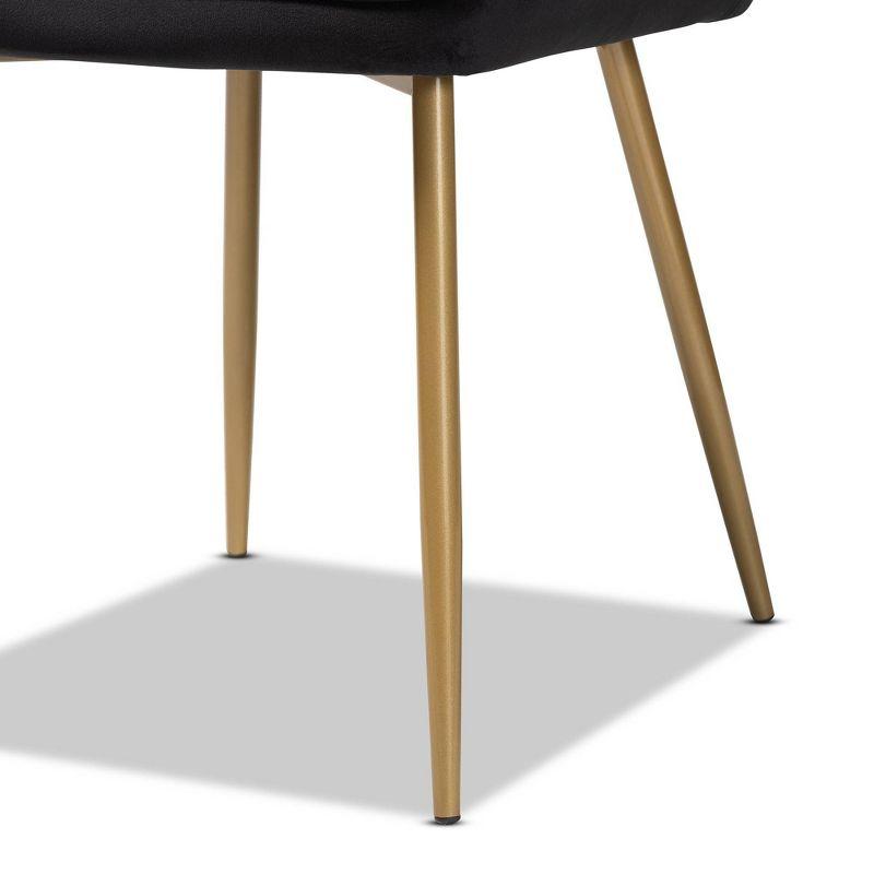 2pc Gavino Metal Dining Chair Set Black/Gold - Baxton Studio