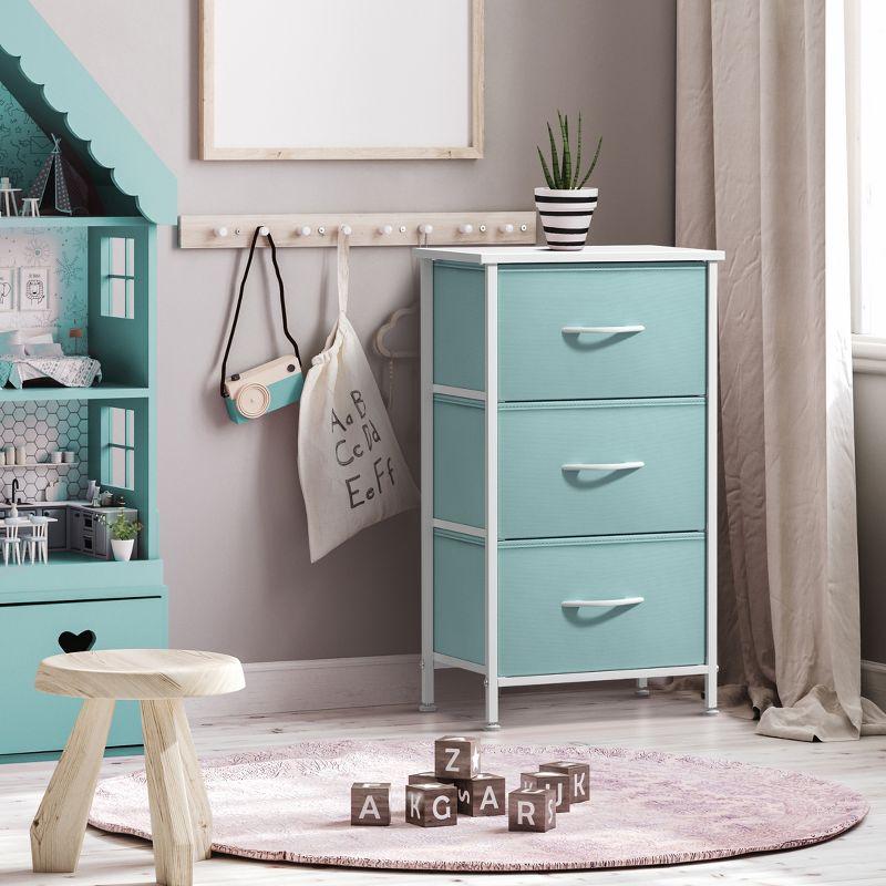 Sorbus Sorbus 3 Drawers Nightstand with Steel Frame and Wood Top