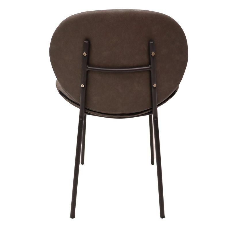 LeisureMod Servos Modern Dining Side Chair with Upholstered Faux Leather Seat