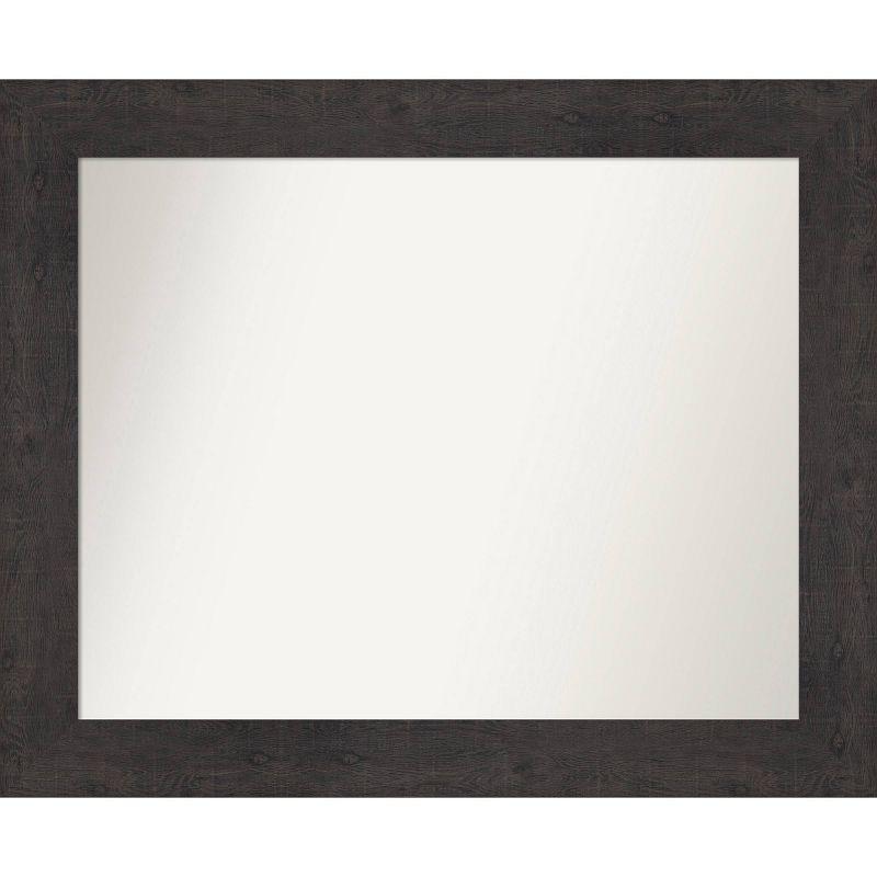 Espresso Wood Rectangular Wall Mount Bathroom Mirror