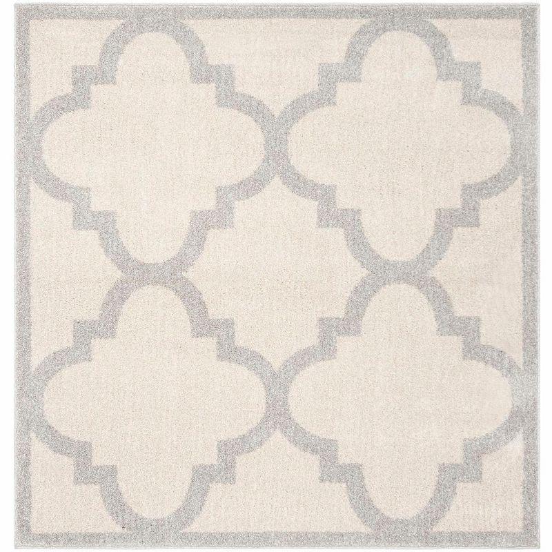 Amherst AMT423 Power Loomed Indoor Area Rug - Beige/Light Grey - 5'x5' - Safavieh