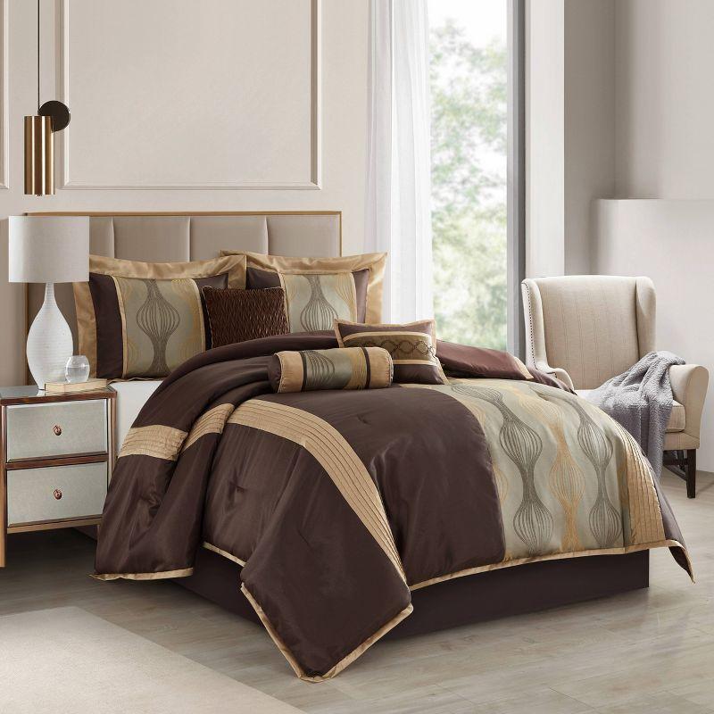 Nanshing America, Inc Kath 7 Piece Microfiber Modern & Contemporary Comforter Set