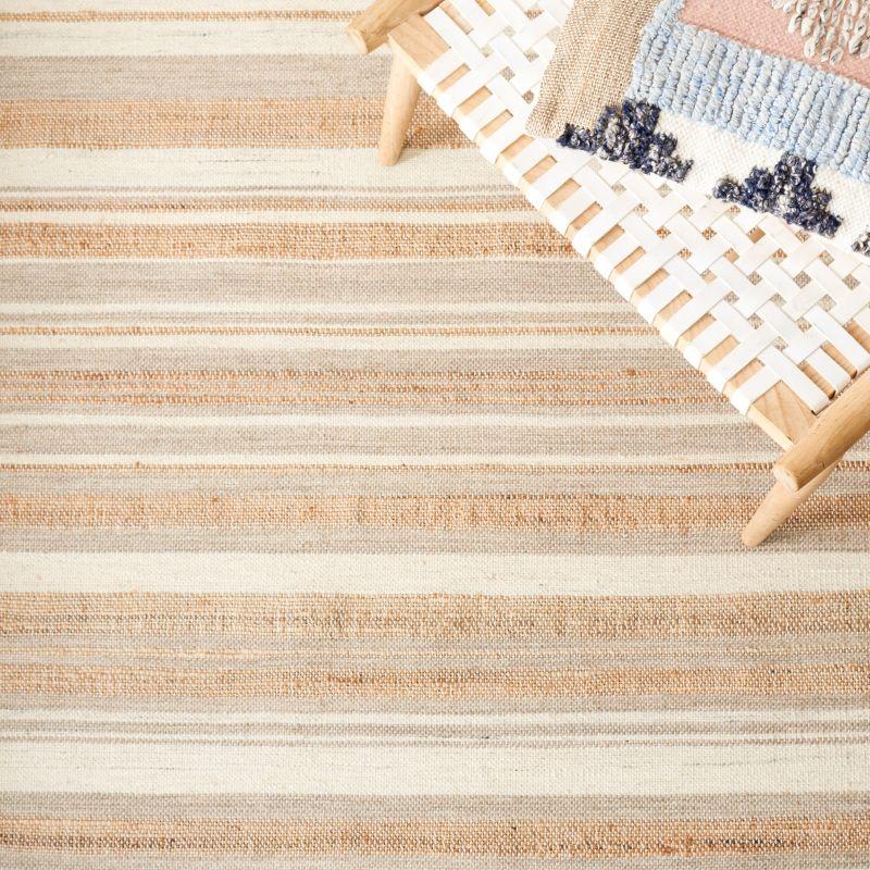 Highland Dunes Grice Hand Woven 50% Jute, 50% Wool Striped Rug