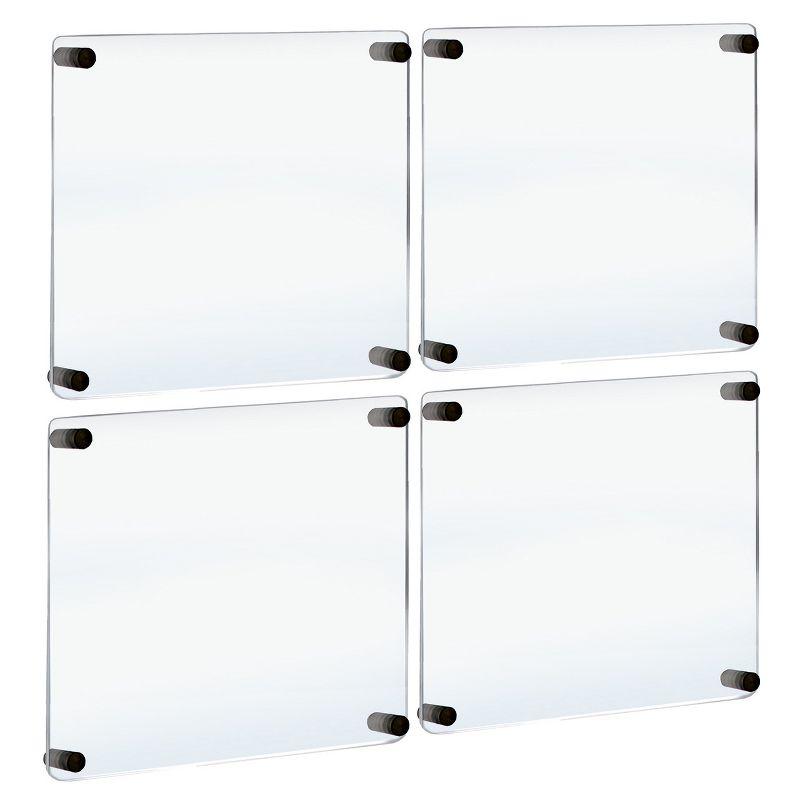 Azar Displays Floating Acrylic Gallery Wall Set of Four Floating Frames with Stand Off Caps: 16” x 16” Graphic Size, Overall Frame Size: 20” x 20” (Set of 4)