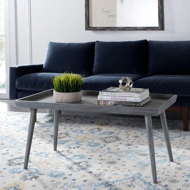 Nonie Coffee Table With Tray - Slate Grey - Safavieh