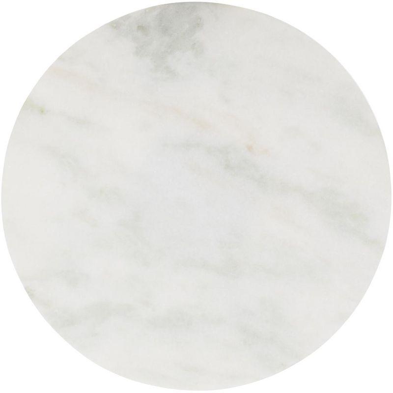 Explorer Round Accent Table - White Marble/Gold - Safavieh