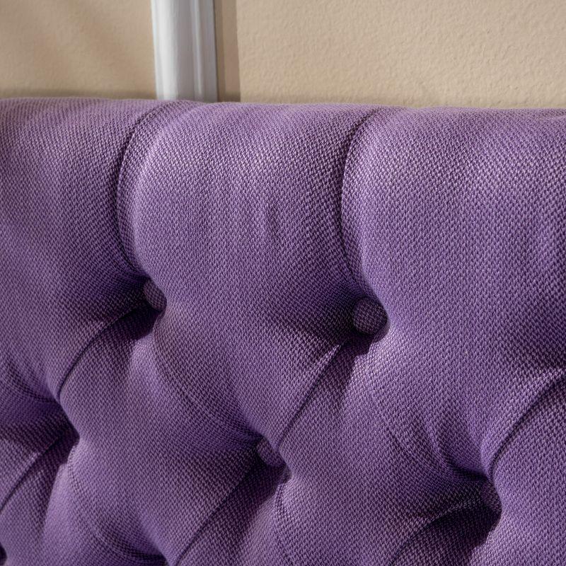 Queen/Full Jezebel Button Tufted Fabric Headboard Light Purple - Christopher Knight Home: Upholstered, Adjustable Height