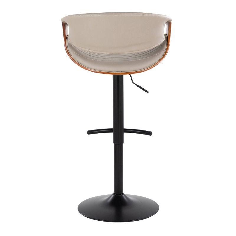 Swivel Upholstered Adjustable Height Counter Stool with Metal Frame