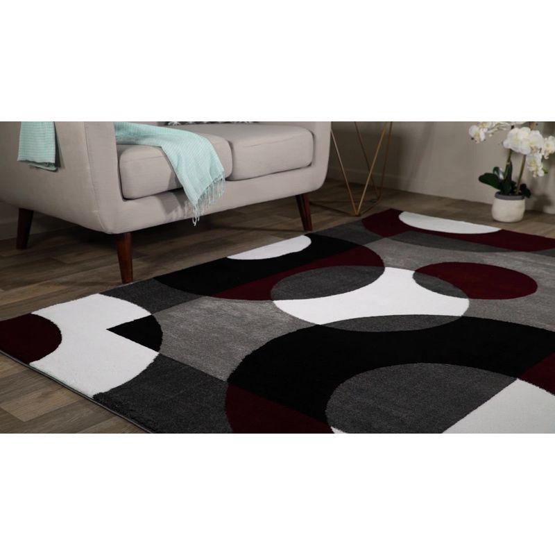 Tufted Rectangular Easy Care Synthetic Area Rug 2' x 3' in Red