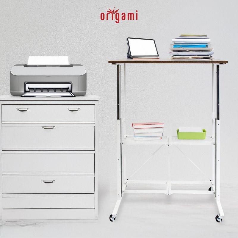 Origami Sit or Stand Height Adjustable Standing Work Home Office Desk, Slim