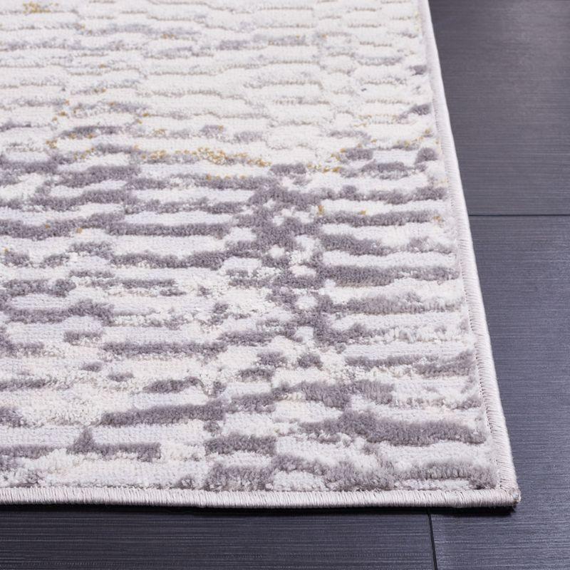 Palma Erica Abstract Gray Square Synthetic Rug - 6'7" x 6'7"