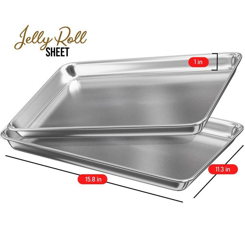 JoyTable Aluminum Baking Sheet Set, Steel Cookie Sheet Set, Durable BPA-Free Baking Sheets for Oven