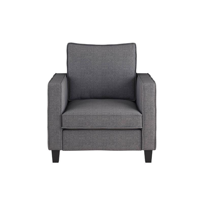 Cozy Nook 30" Gray Fabric and Wood Accent Armchair