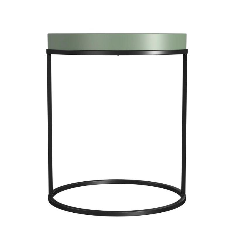Cortney's Collection Perry Round Accent Table, Sage Green