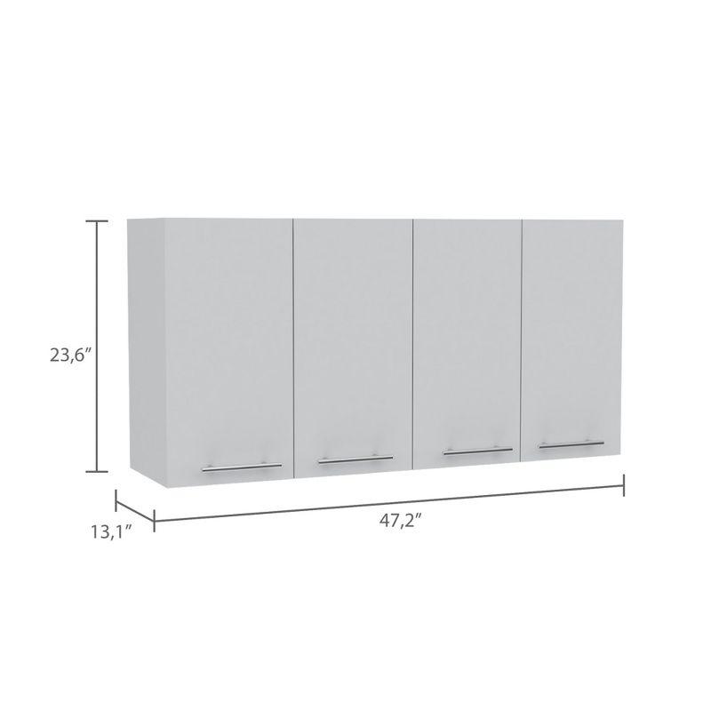 Depot E-Shop Wall Cabinet 24" H, four Doors, with two internal Shelves and internal plate and glass organizer