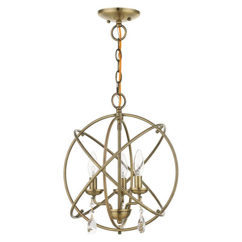 Livex Lighting Aria 3 - Light Chandelier in  Antique Brass