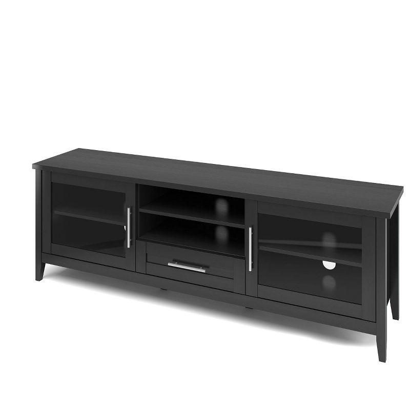 Jackson 71" Black Wood Grain TV Stand with Cabinets