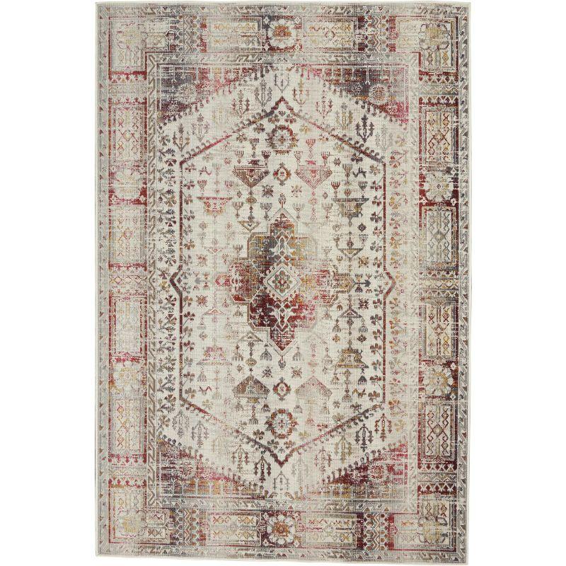 Nourison Vintage Kashan VKA08 Indoor only Area Rug - Ivory Red 5'3" x 7'10"