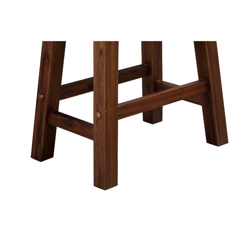 Set of 2 18" Sonoma Saddle Stools, Acacia Wood, Rustic Farmhouse - Boraam