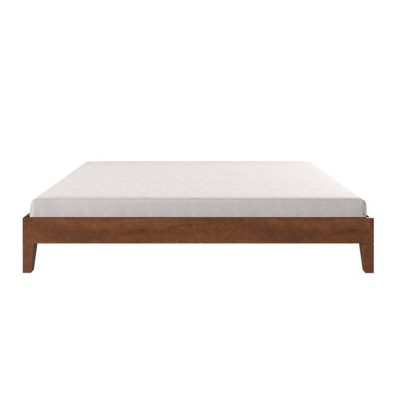 Nix Solid Pine Natural Full Platform Bed with Drawer