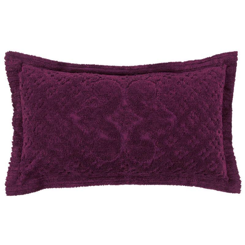 Plum Medallion King-Size Cotton Tufted Sham