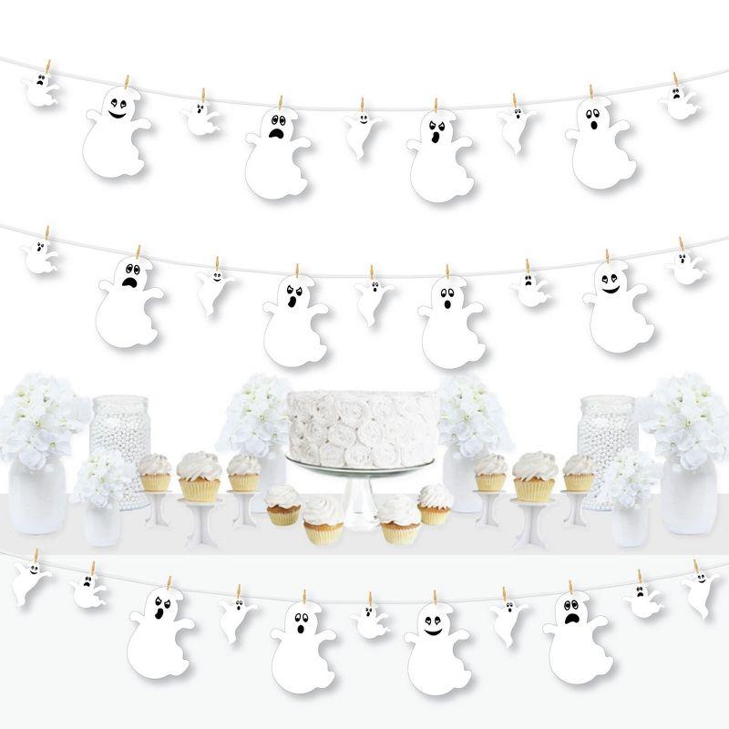 Big Dot of Happiness Spooky Ghost - Halloween Party DIY Decorations - Clothespin Garland Banner - 44 Pieces