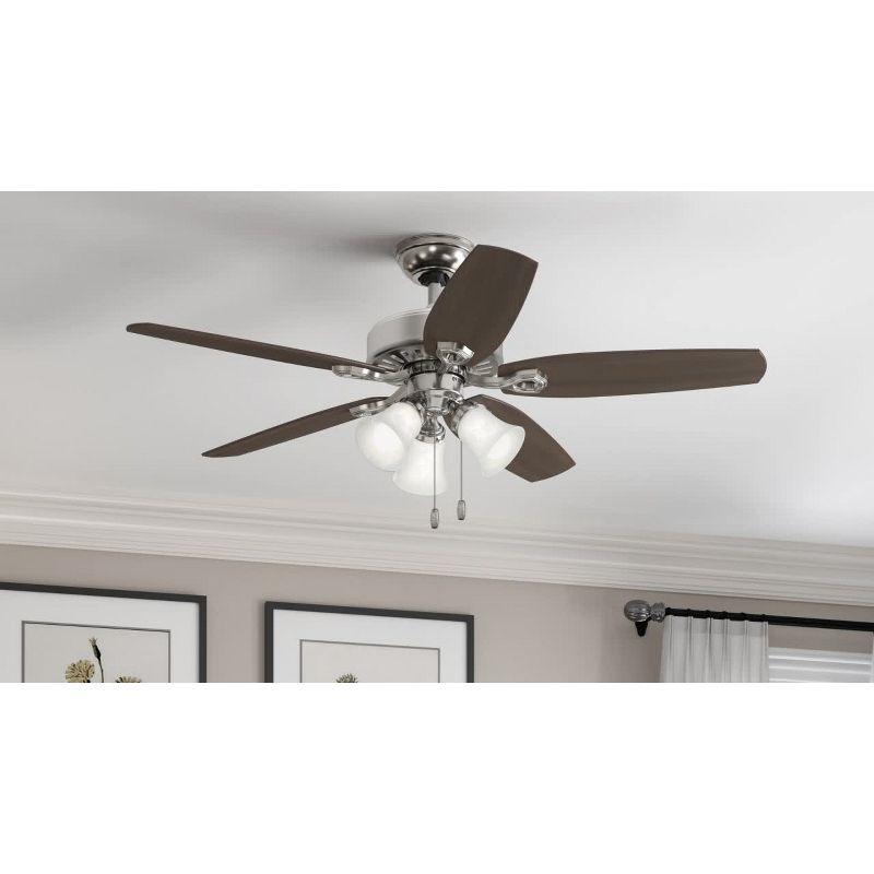 Builder Plus 52"5 - Blade Standard Ceiling Fan with Pull Chain and Light Kit Included