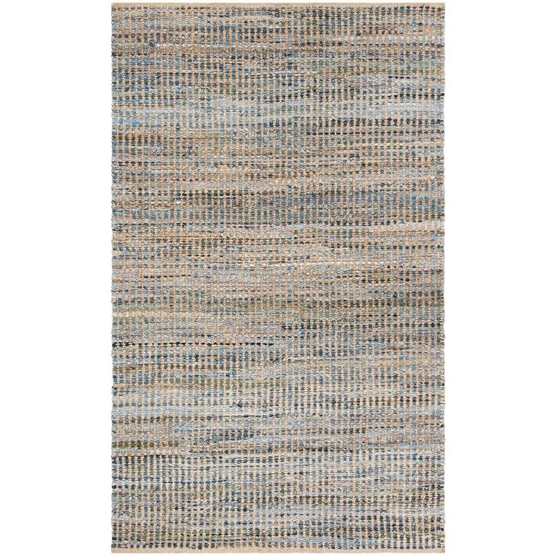 Coastal Charm Blue and Natural Handwoven Jute Area Rug - 5' x 8'