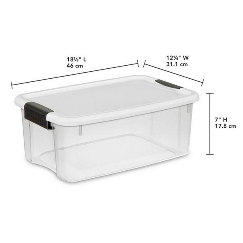 Sterilite 30 Quart (6 Pack) & 18 Quart (6 Pack ) Clear Plastic Stackable Storage Container Bin Box Tote with White Latching Lid Organizing Solution