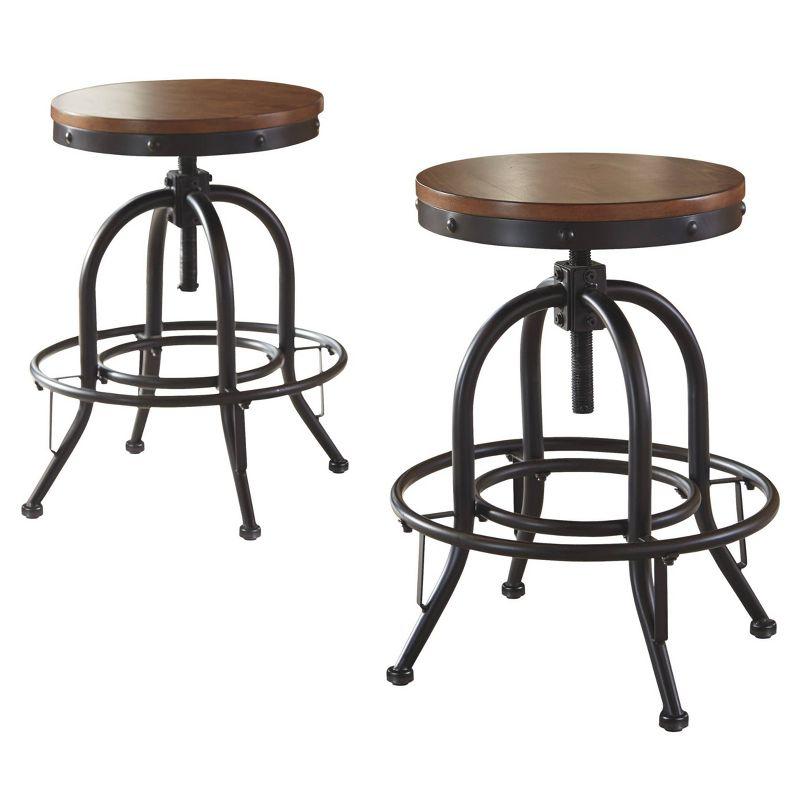 Set of 2 Valebeck Swivel Counter Height Barstools Bark - Signature Design by Ashley