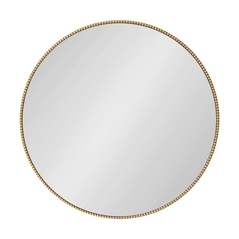 Gwendolyn Round Beaded Accent Wall Mirror Gold - Kate and Laurel