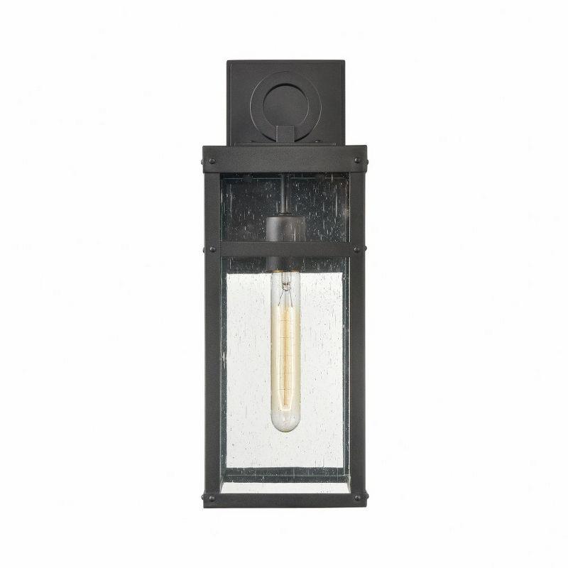 Textured Black Seeded Glass Outdoor Wall Sconce