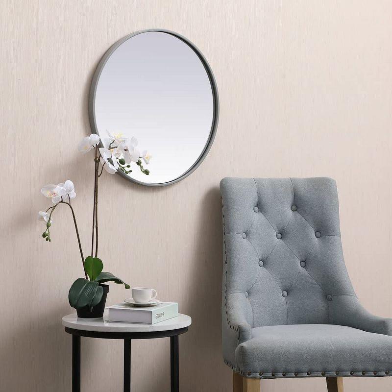 Elegant Lighting Metal frame round mirror 21 inch in Silver