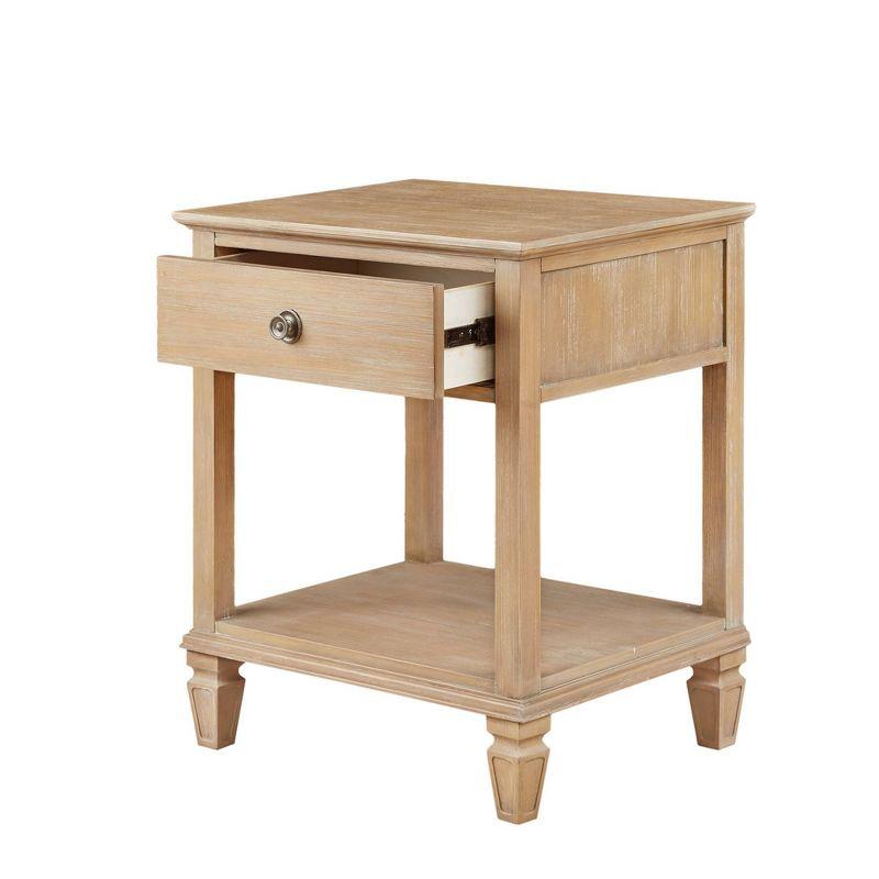 Victoria Nightstand Natural: Madison Park, Rubberwood Frame, Wood Veneer Surface, Transitional Style
