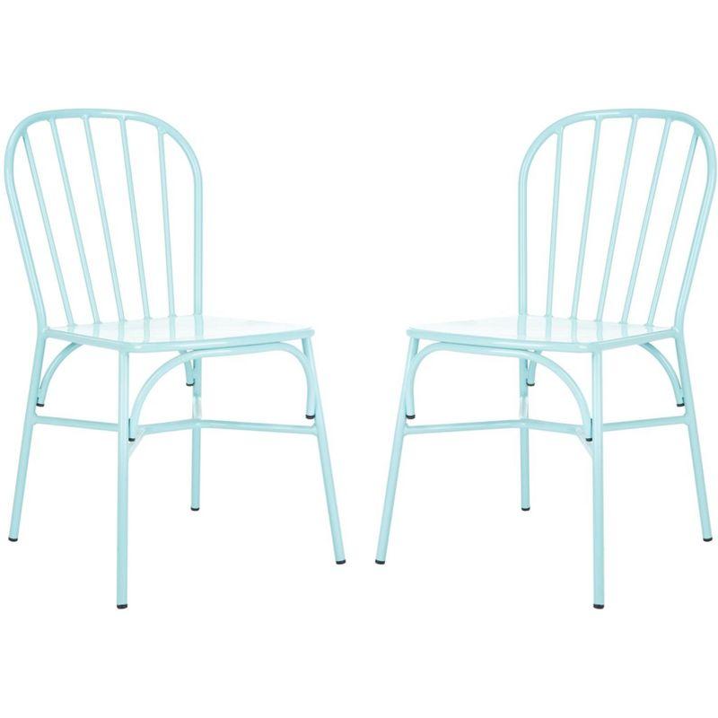 Rosalind Wheeler Emmaline Aluminum Outdoor Stacking Dining Side Chair (Set of 2)