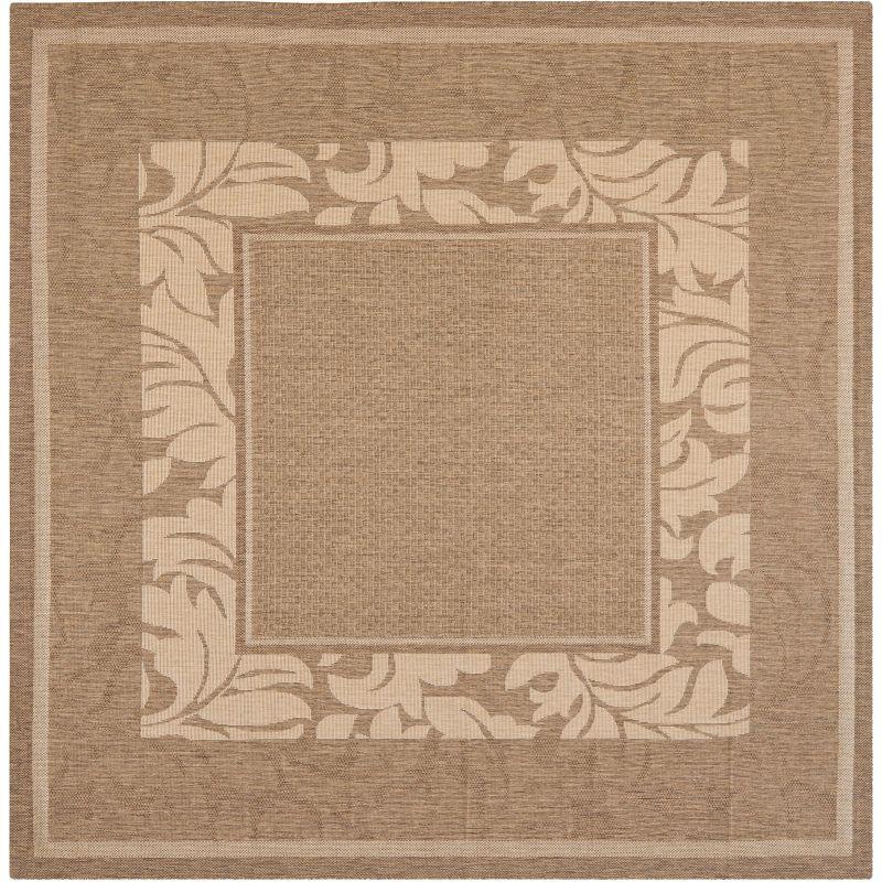 Safavieh Courtyard 7' Square Brown/Natural Indoor/Outdoor Area Rug