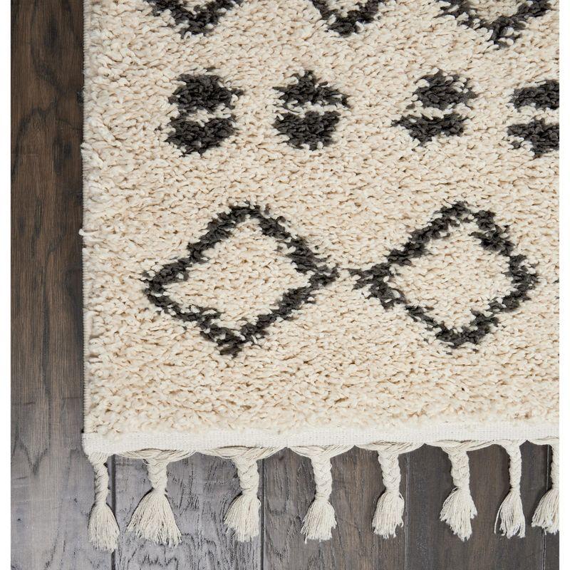 Nourison Marrakesh Shag MRK02 Cream Area Rug 5'3" x 7'11"
