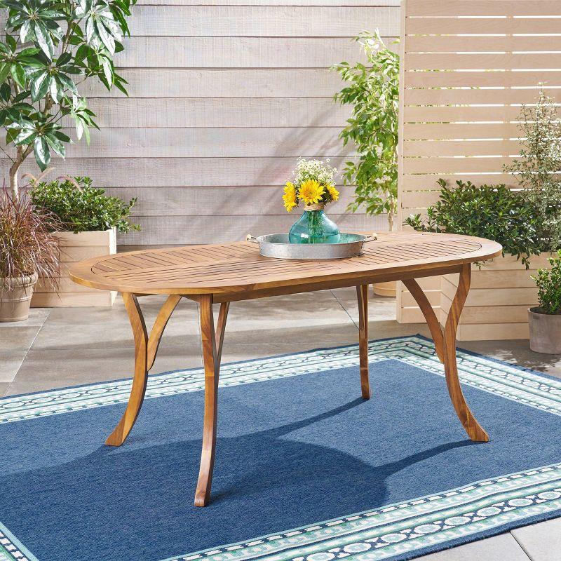 Hermosa Oval 70" Teak Acacia Wood Dining Table