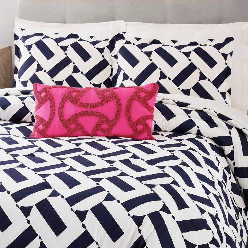 Santorini Embroidered Cotton Throw Pillow