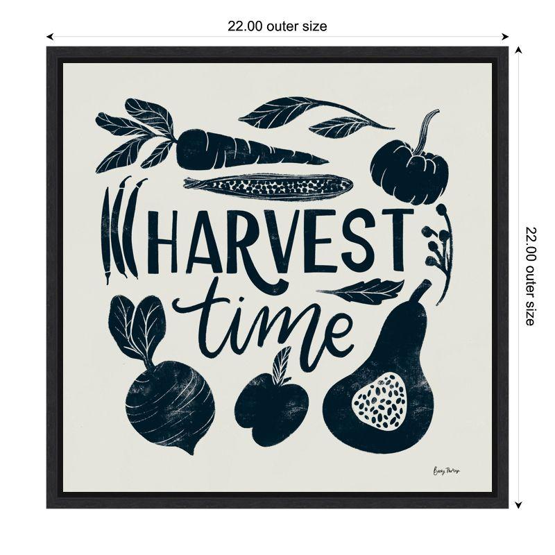 Amanti Art Harvest Lettering I Blue by Becky Thorns Canvas Wall Art Print Framed 22 x 22-in.